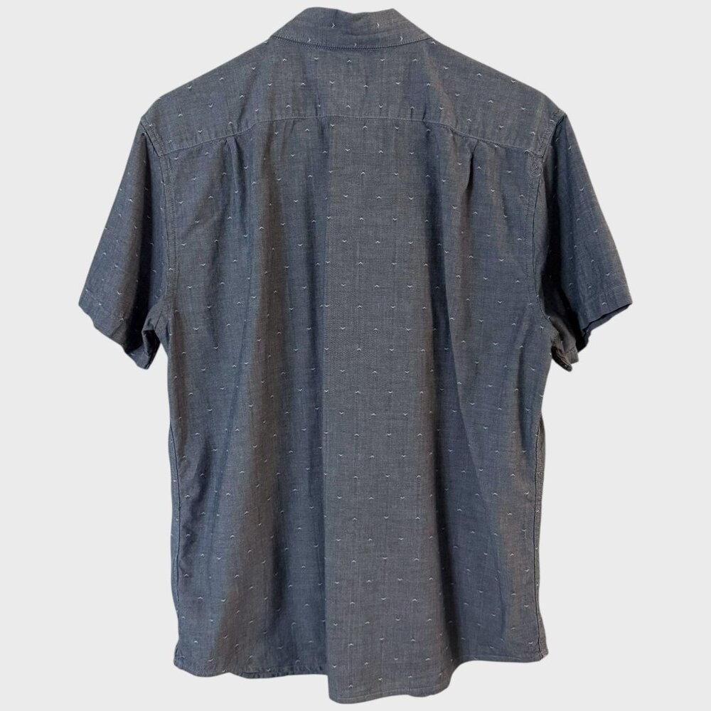 RVCA That'll Do Dobby Short-Sleeve Button-Down Shirt Gray Men's Large Slim-Fit - Picture 4 of 11
